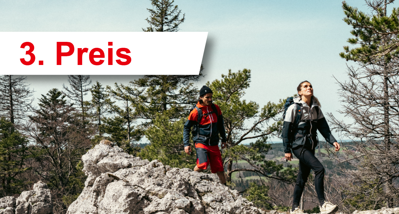 3. Preis: Outdoorausrüstung von OCHSNER SPORT im Wert von CHF 1'500.– 3. Preis: Outdoorausrüstung von OCHSNER SPORT im Wert von CHF 1'500.–